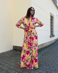 Sukienka KOSZULOVA maxi w lilie